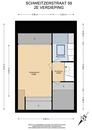Floorplan - Schweitzerstraat 59, 1433 AH Kudelstaart